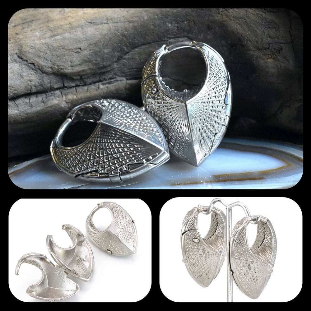 Tether Navigator White Brass Tribal Earrings Mkt Price $365